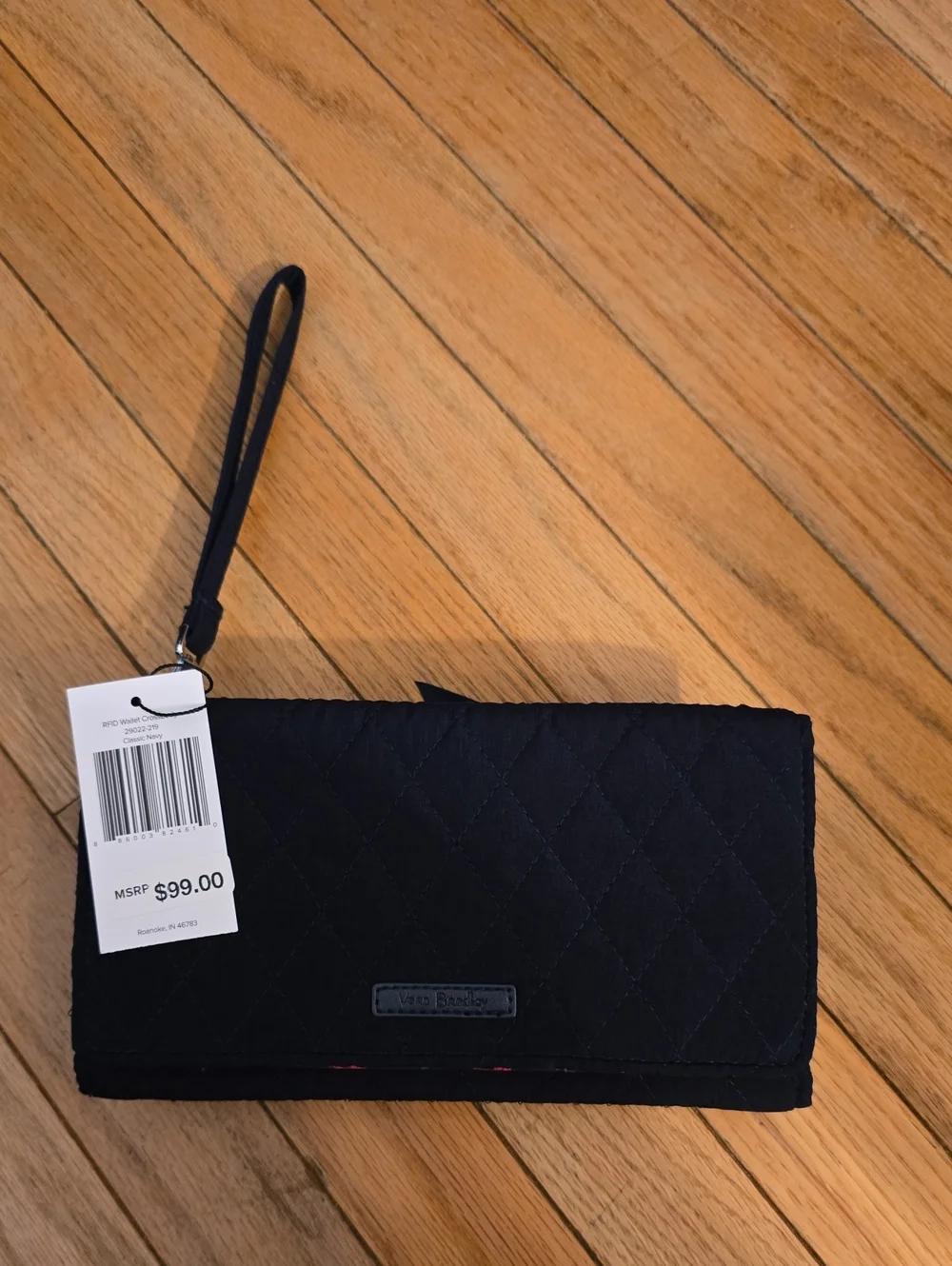 Vera Bradley Quilted Black Wristlet Clutch
